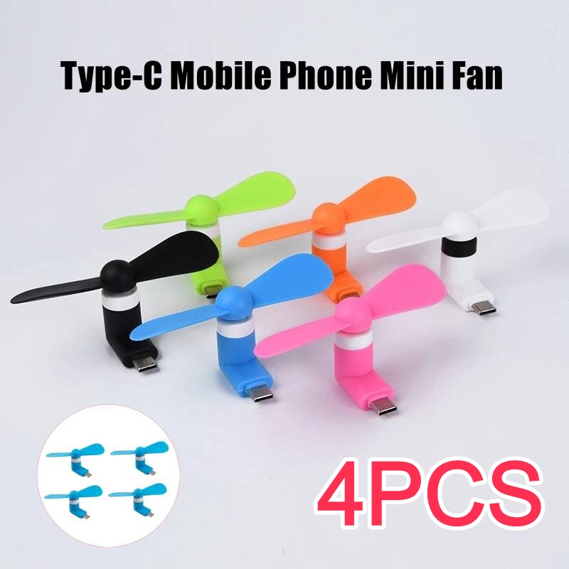 Phone Cooling Fan - 4/2/1Pcs Kipas Mini Portabel Tipe-C untuk