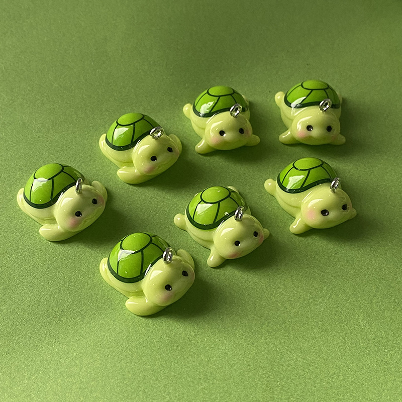 Phone Accessories Jewelry - 10 Buah Liontin Resin Penyu Hijau