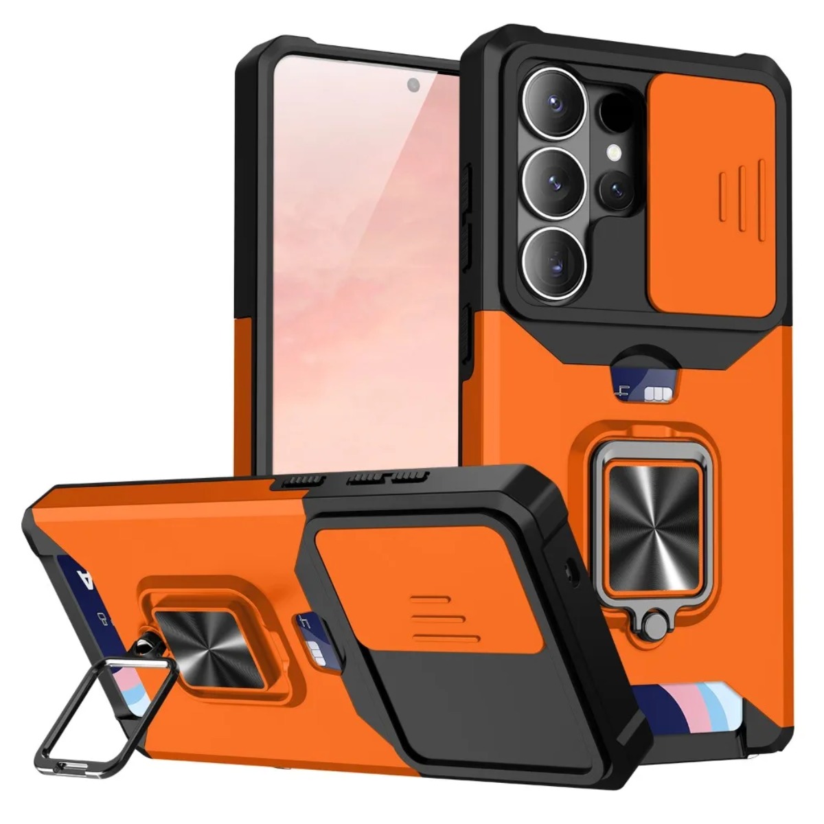 Phone Accessories Ring - Casing Ponsel dengan Slot Kartu, Ring
