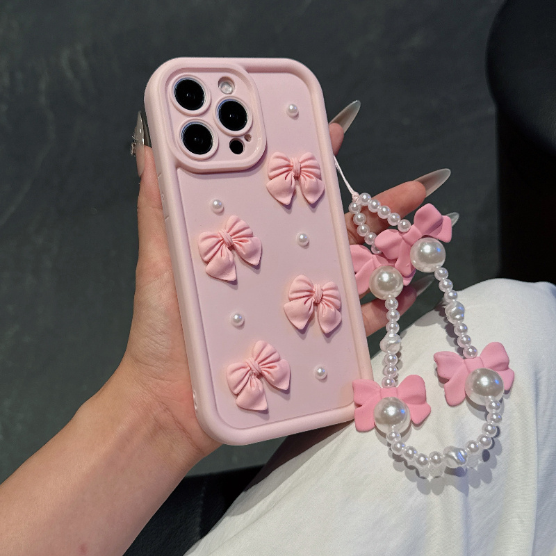 Casing Ponsel Pink Dengan Tali - Phone Accessories Beads ulasan dan harga
