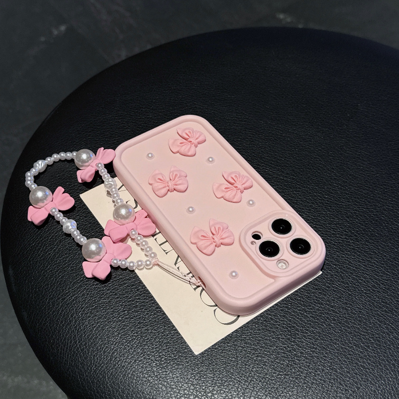 Casing Ponsel Pink Dengan Tali - Phone Accessories Beads ulasan dan harga