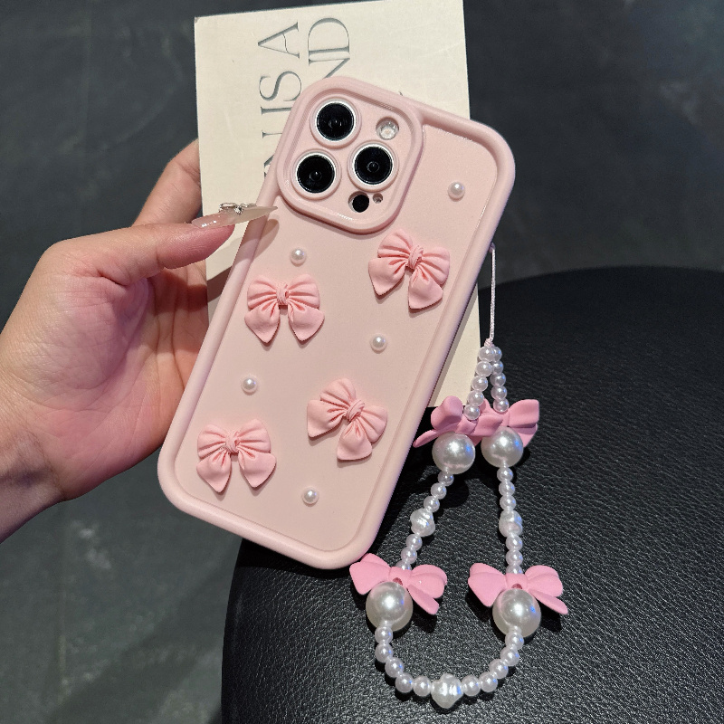 Casing Ponsel Pink Dengan Tali - Phone Accessories Beads ulasan dan harga